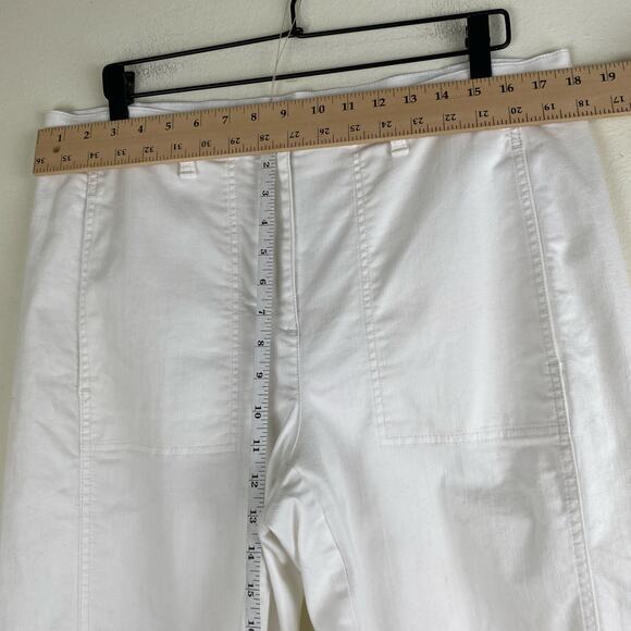 Eileen Fisher Lantern Jeans Size L White Organic Cotton Crop Denim Casual Staple - Picture 12 of 13